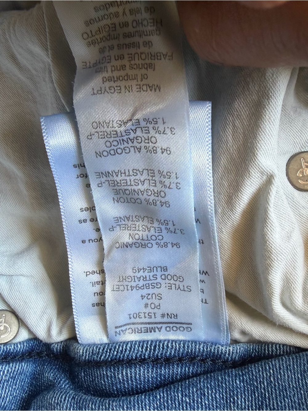 Good American Light Blue Straight Leg Jeans with Frayed Hem - Picture 12 of 14